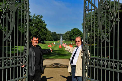Herren Wiesjahn und Schneider er&ouml;ffnen das Stadtwerke Sommerfest auf der Gartenschau Oranienburg